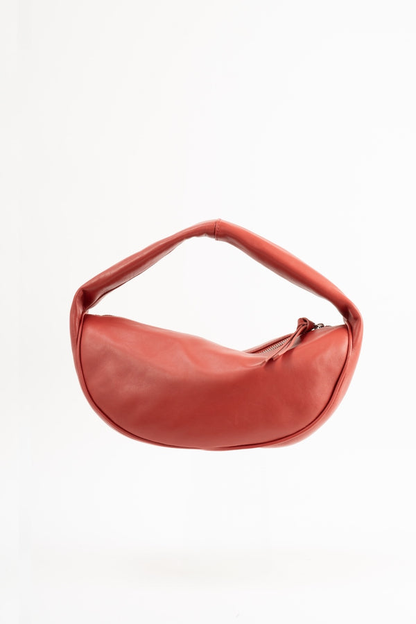 by far Cush Blood Red Nappa Leather Shoulder Bag