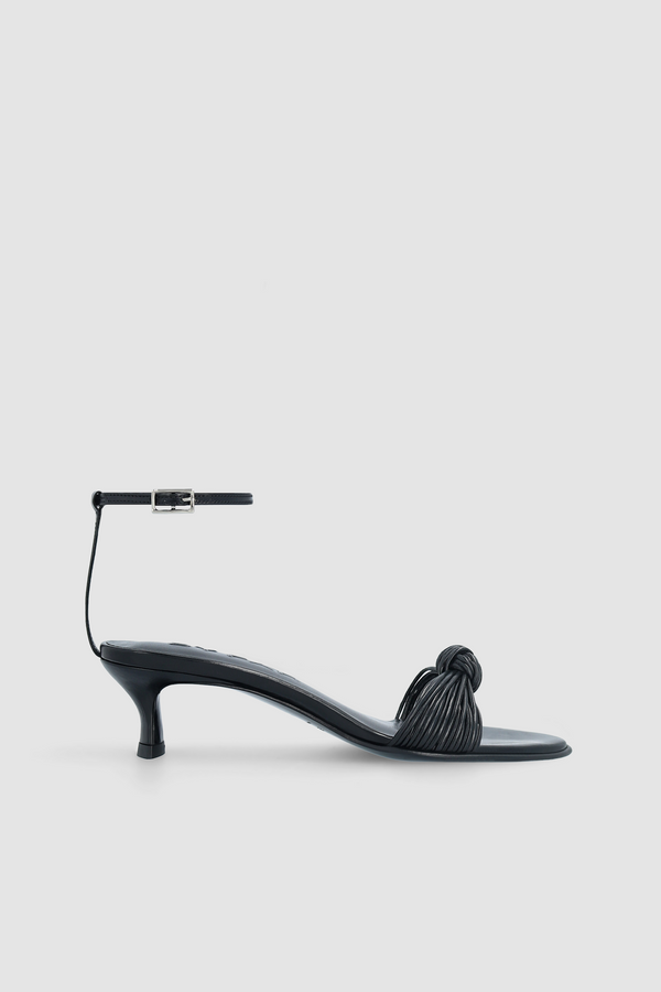 by far Egon Black Creased Calf Leather Sandal