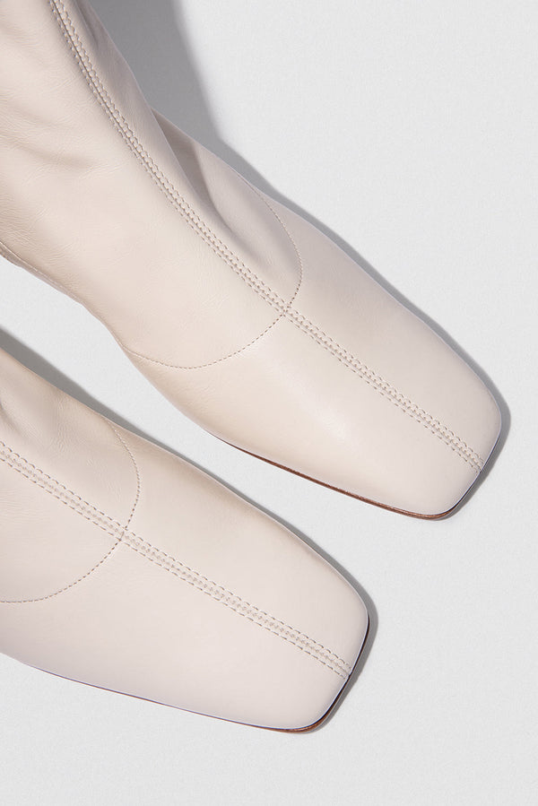 By Far Este White Leather Ankle Boot