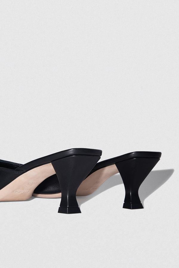 By Far Evelyn Black Nappa Leather Slingback Pump