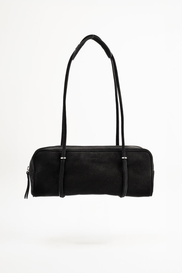by far Kimberly Black Suede Leather Shoulder Bag