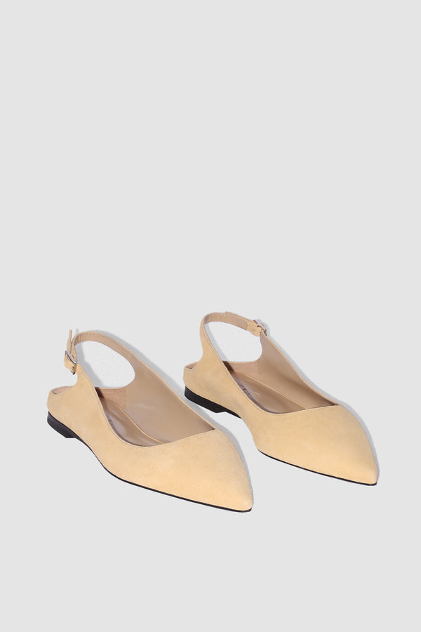 By Far Koyna Reed Kid Suede Leather Slingback Flat
