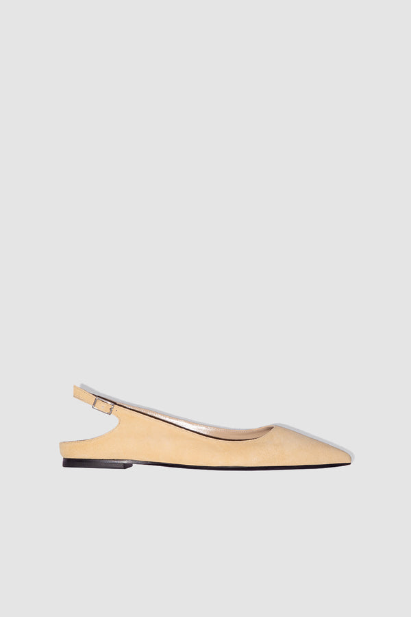 by far Koyna Reed Kid Suede Leather Slingback Flat
