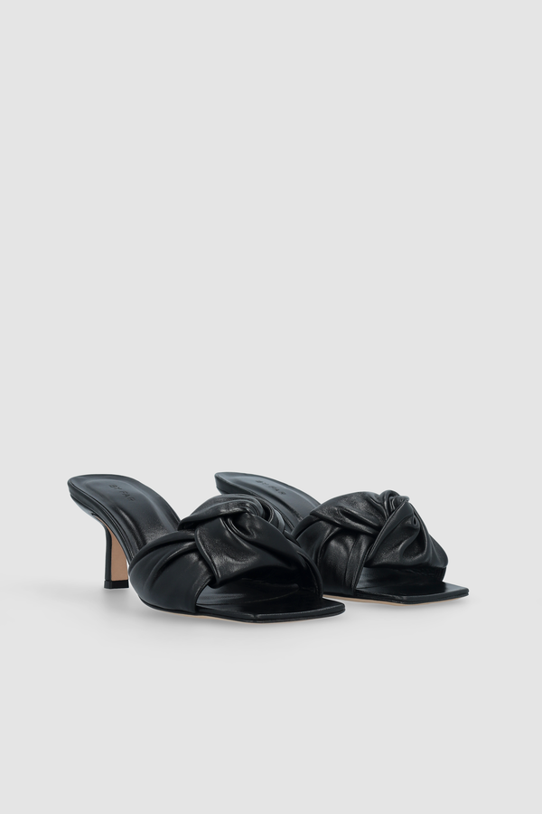 By Far Lana Black Gloss Leather Mule