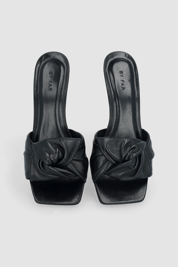 By Far Lana Black Gloss Leather Mule
