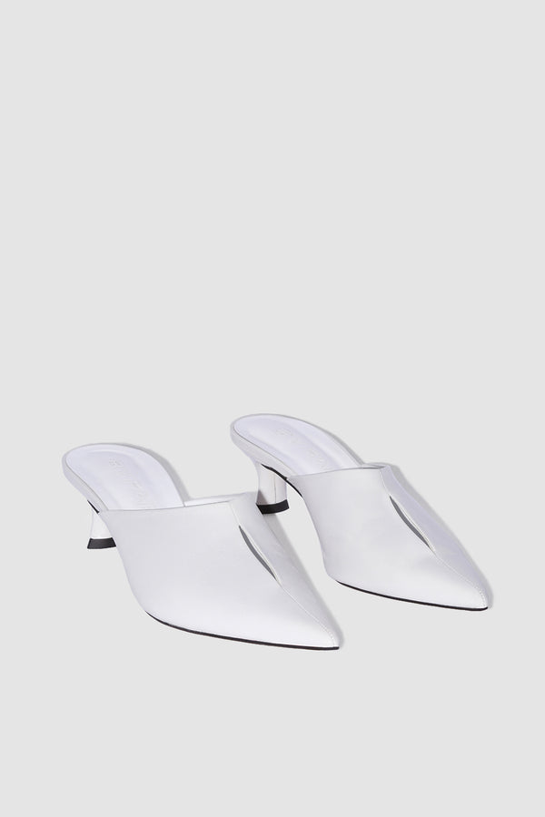 By Far Luciana Burrata Creased Calf Leather Mule