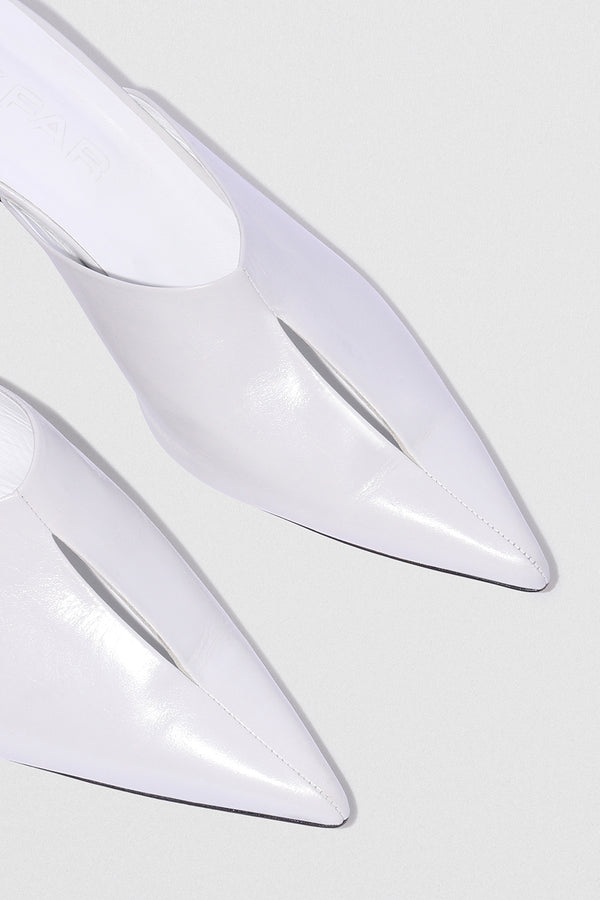 By Far Luciana Burrata Creased Calf Leather Mule