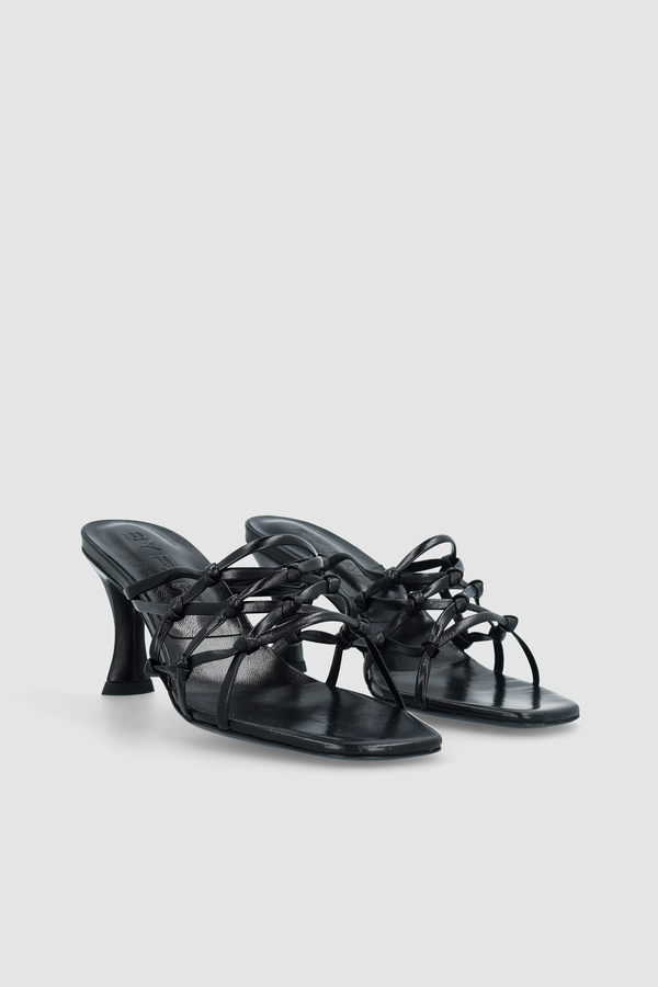 By Far Malaya Black Creased Calf Leather Mule