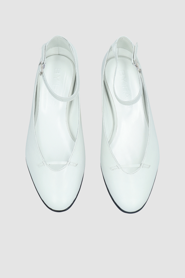 By Far Margot Burrata Creased Calf Leather Flat