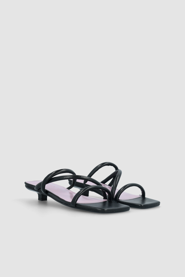 By Far Morena Black Nappa Leather Mule