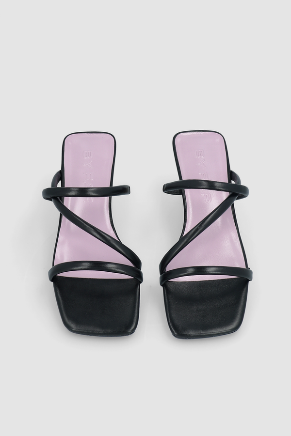 By Far Morena Black Nappa Leather Mule