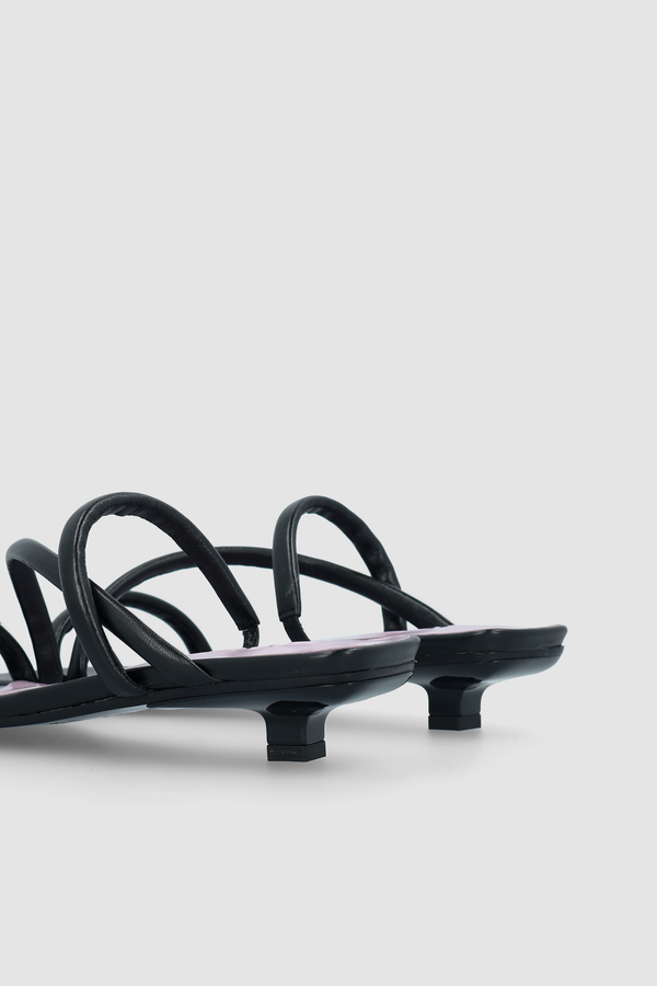 By Far Morena Black Nappa Leather Mule