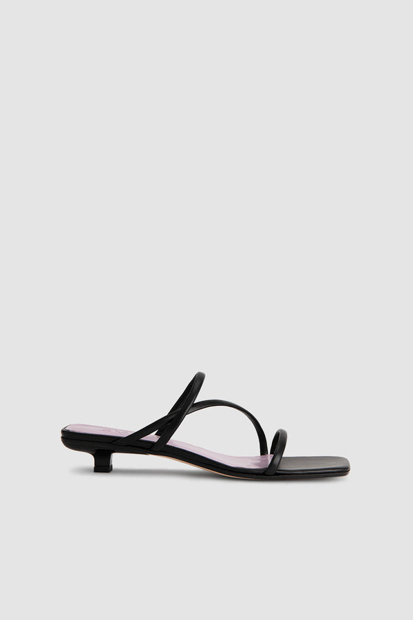 by far Morena Black Nappa Leather Mule