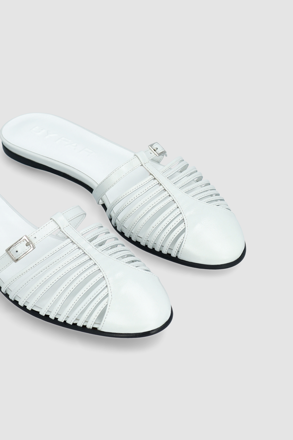 By Far Osip Burrata Creased Calf Leather Mule