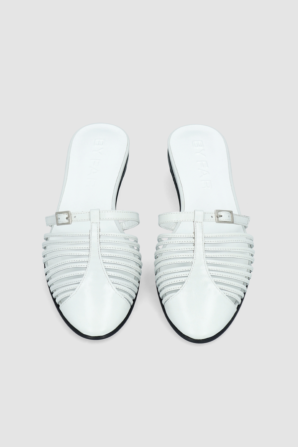 By Far Osip Burrata Creased Calf Leather Mule