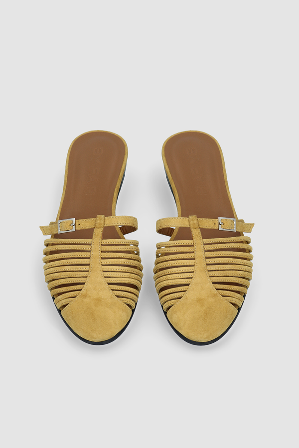 By Far Osip Cumin Kid Suede Leather Mule