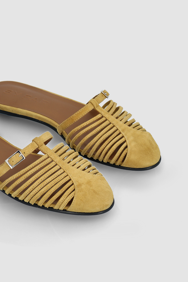 By Far Osip Cumin Kid Suede Leather Mule