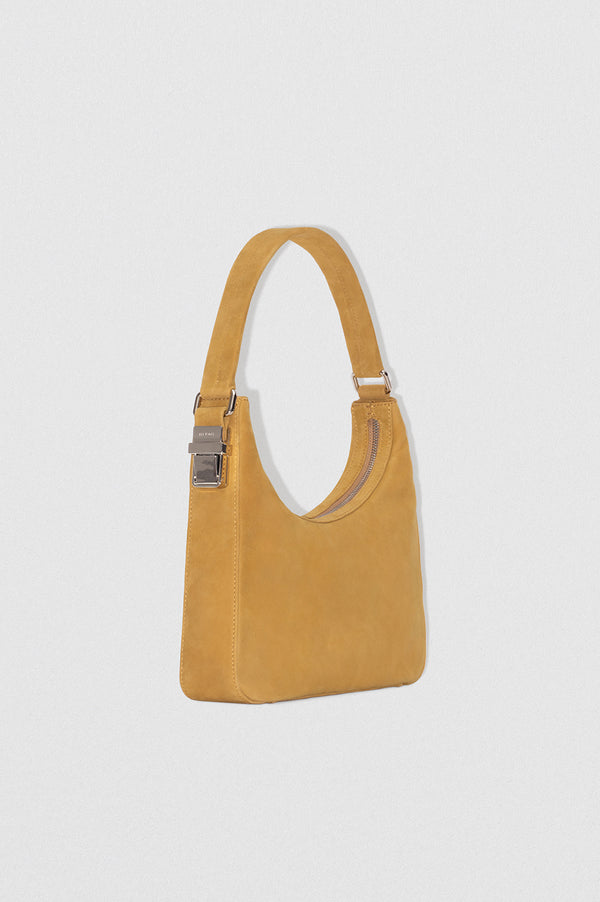 By Far Rhea Cumin Kid Suede Leather Shoulder Bag