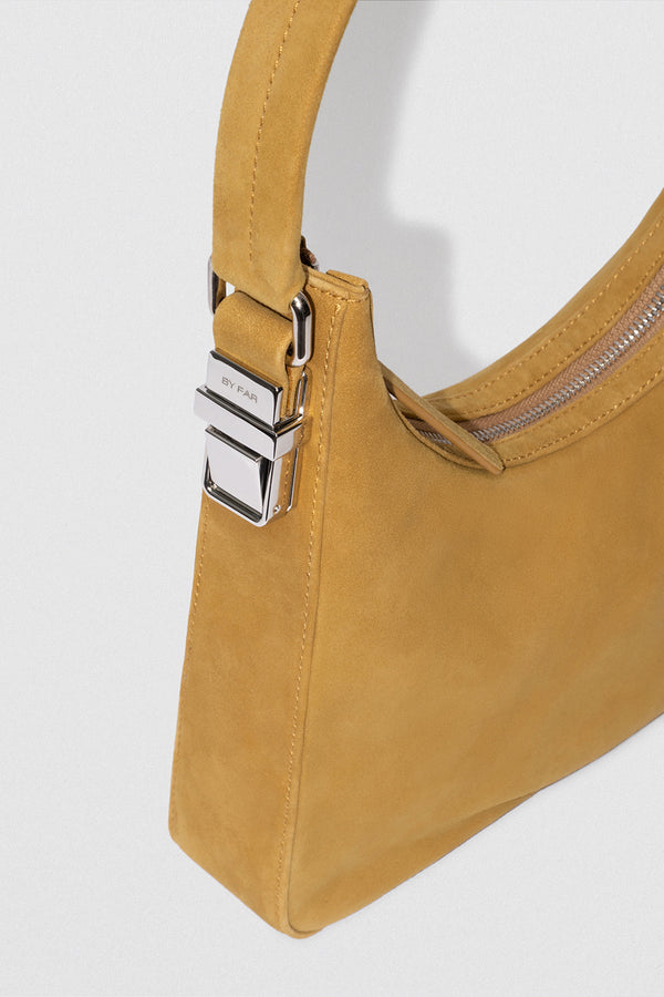 By Far Rhea Cumin Kid Suede Leather Shoulder Bag
