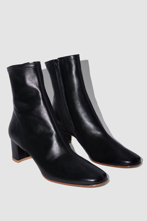 By Far Sofia Black Leather Ankle Boot
