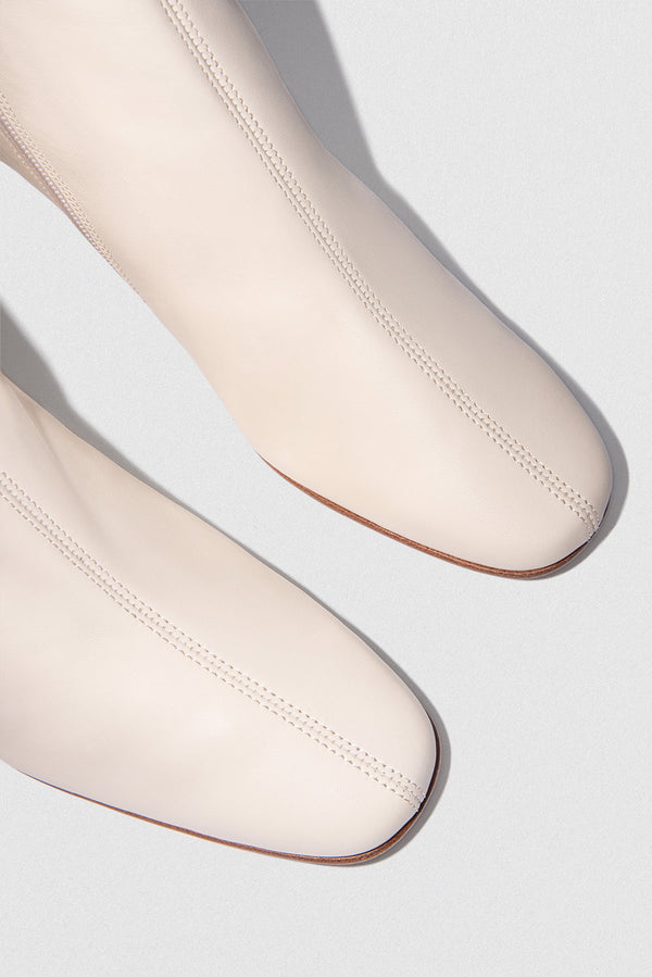By Far Sofia White Leather Ankle Boot