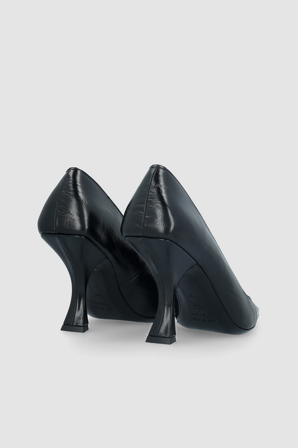 By Far Viva Black Eel Embossed Leather Pump