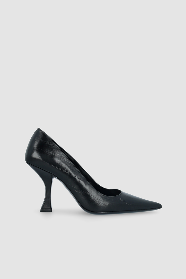 by far Viva Black Eel Embossed Leather Pump