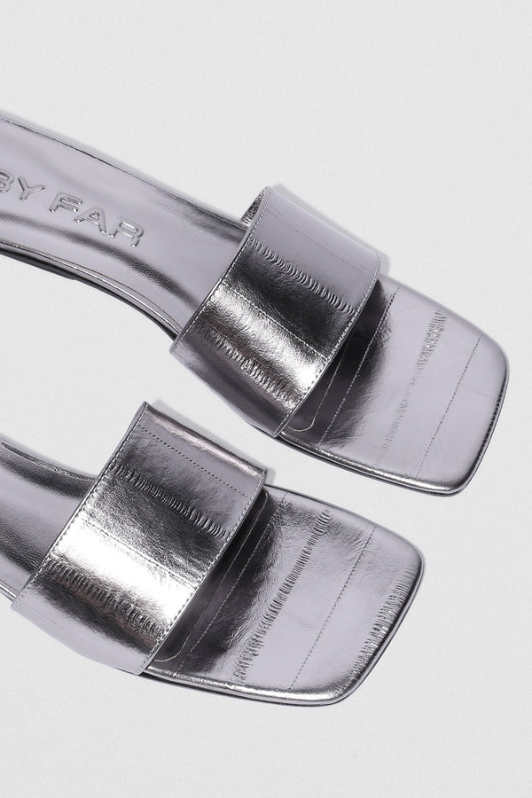 By Far Ceni Inox Eel Embossed Metallic Leather Slip-On