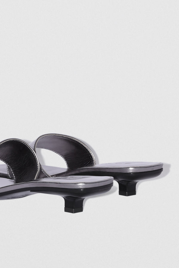 By Far Ceni Inox Eel Embossed Metallic Leather Slip-On