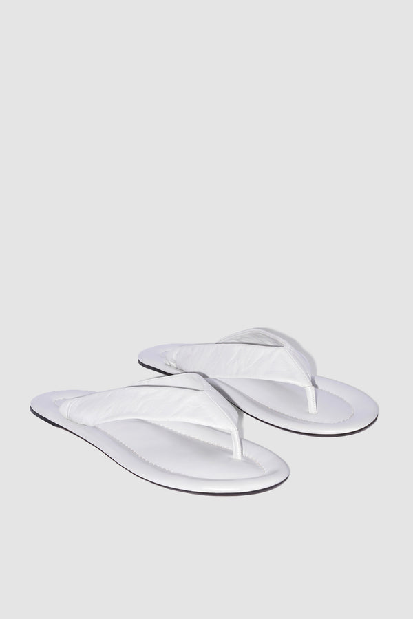By Far Dasha Burrata Creased Calf Leather Flip-Flop Sandal
