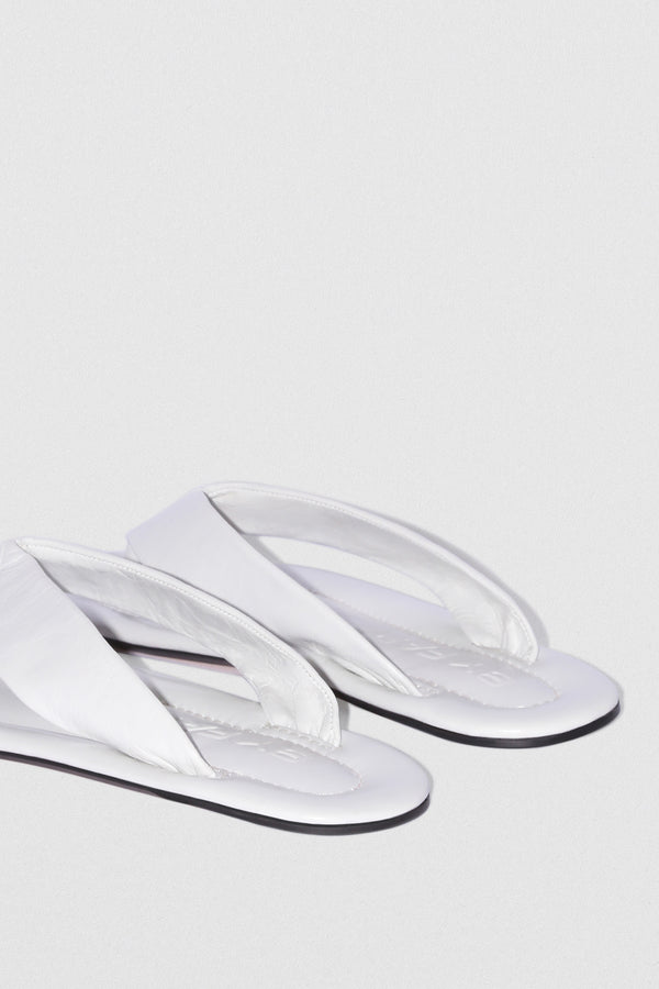 By Far Dasha Burrata Creased Calf Leather Flip-Flop Sandal