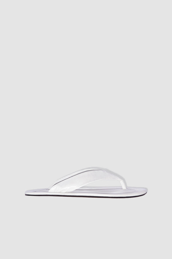 by far Dasha Burrata Creased Calf Leather Flip-Flop Sandal
