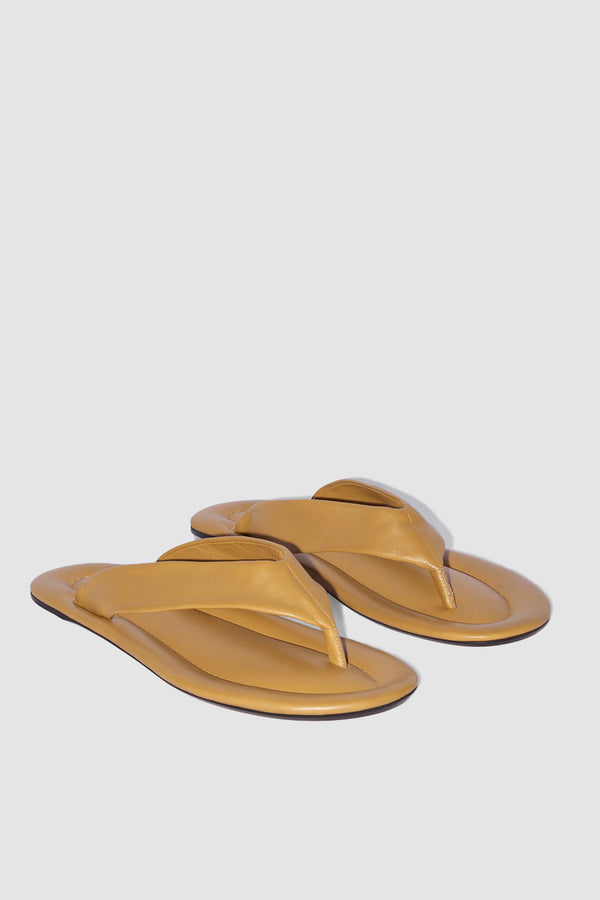 By Far Dasha Cumin Lamb Nappa Leather Flip-Flop Sandal