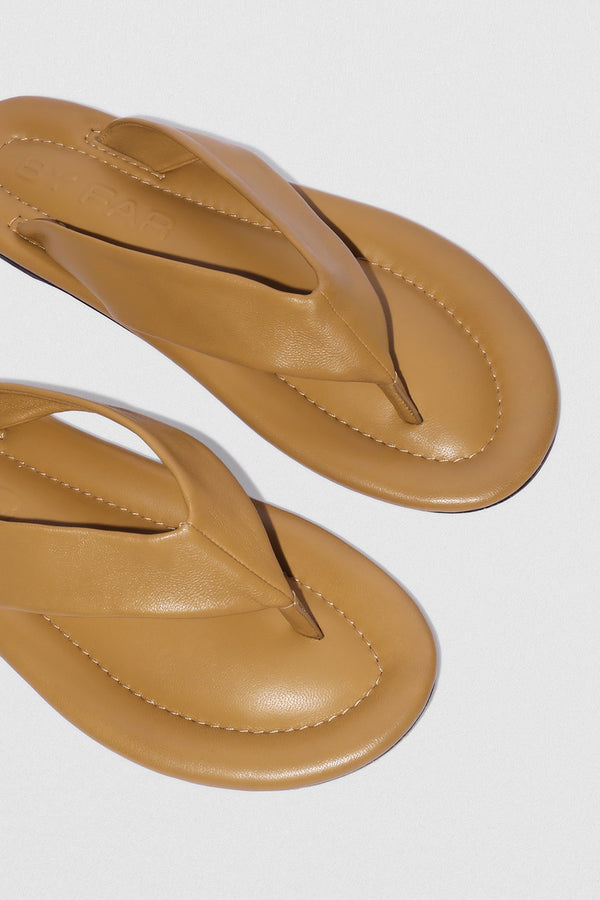 By Far Dasha Cumin Lamb Nappa Leather Flip-Flop Sandal