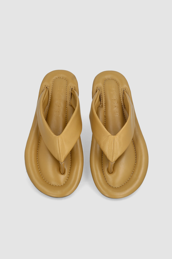 By Far Dasha Cumin Lamb Nappa Leather Flip-Flop Sandal