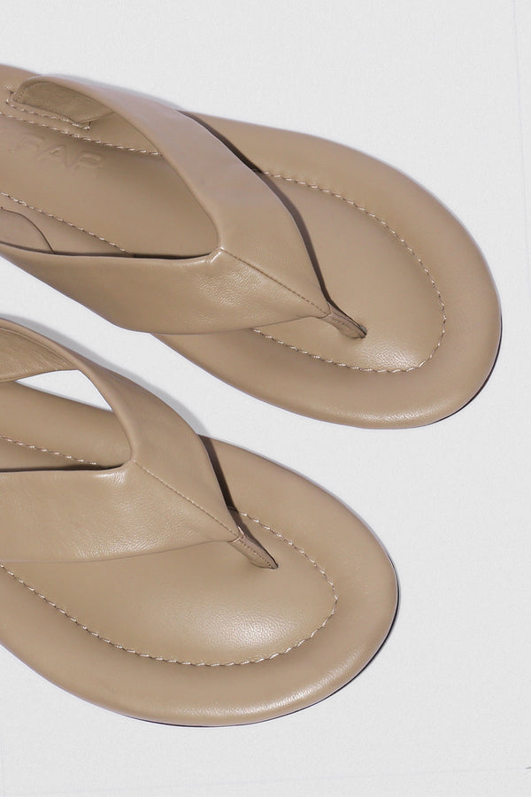 By Far Dasha Mangrove Lamb Nappa Leather Flip-Flop Sandal