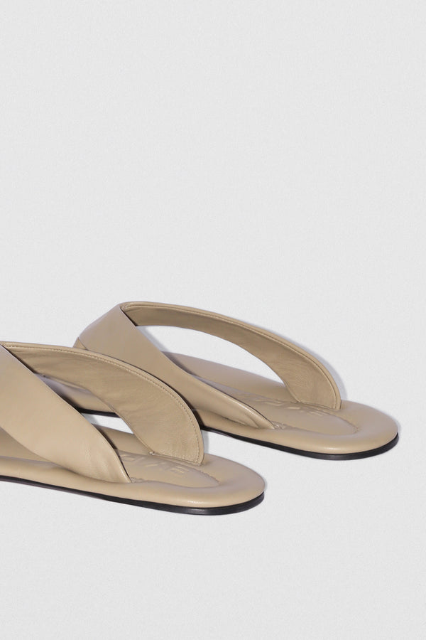 By Far Dasha Mangrove Lamb Nappa Leather Flip-Flop Sandal