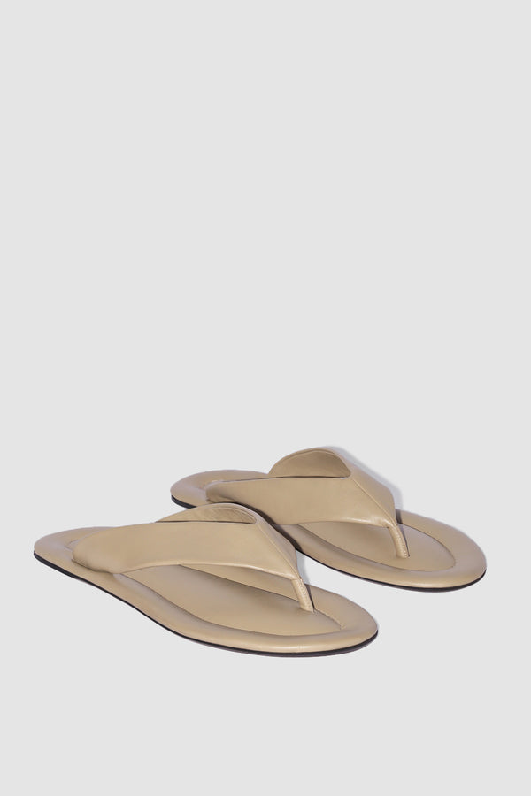 By Far Dasha Mangrove Lamb Nappa Leather Flip-Flop Sandal