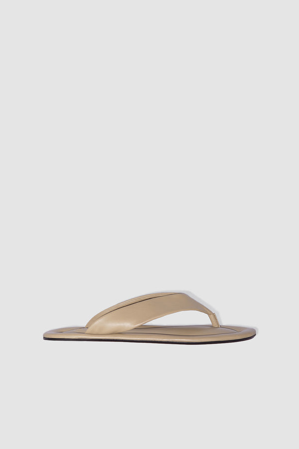 by far Dasha Mangrove Lamb Nappa Leather Flip-Flop Sandal