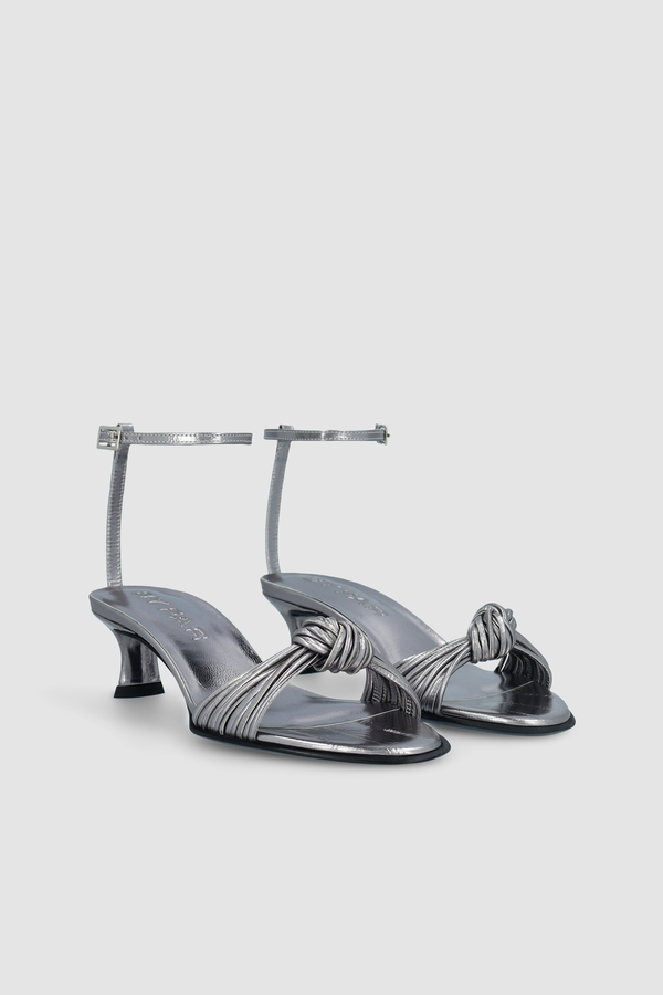 By Far Egon Inox Eel Embossed Metallic Leather Sandal