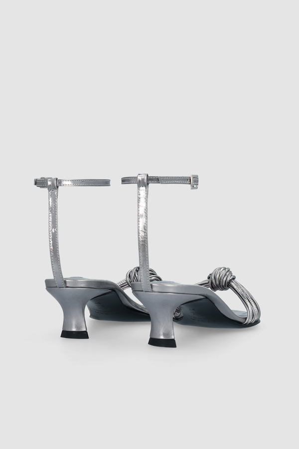 By Far Egon Inox Eel Embossed Metallic Leather Sandal