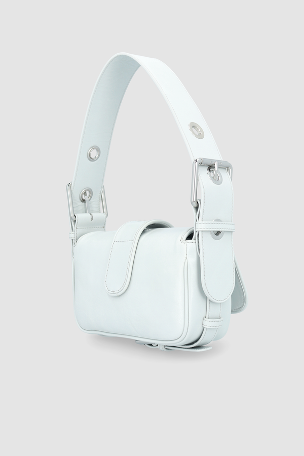 By Far Eloise Burrata Creased Calf Leather Shoulder Bag