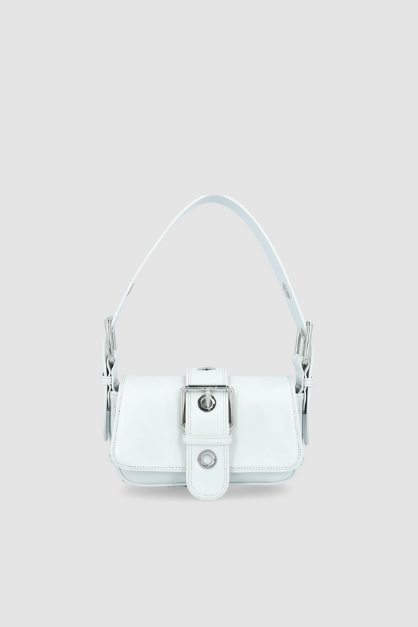 by far Eloise Burrata Creased Calf Leather Shoulder Bag