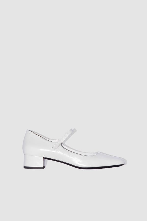 by far Ginny Burrata Creased Calf Leather Mary Jane Pump