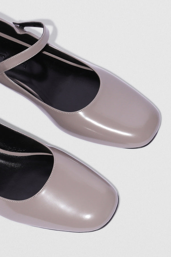 By Far Ginny Fawn Semi Patent Leather Mary Jane Pump