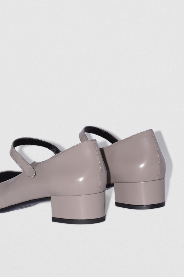 By Far Ginny Fawn Semi Patent Leather Mary Jane Pump