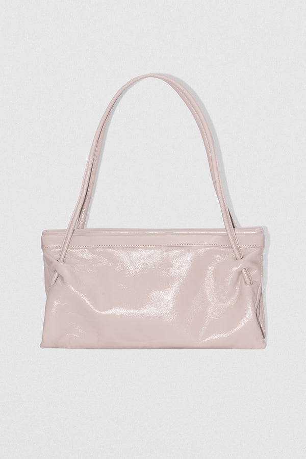 by far Hannah Fossil Glossed Nappa Leather Shoulder Bag