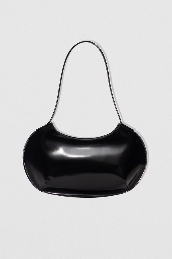 by far Horner Black Semi Patent Leather Shoulder Bag