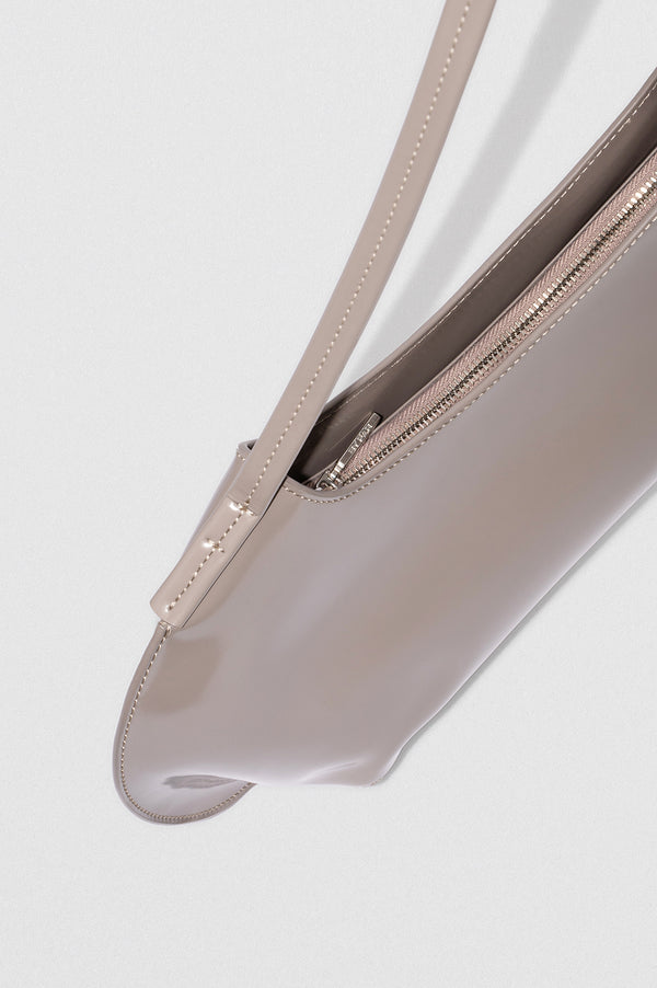 By Far Horner Fawn Semi Patent Leather Shoulder Bag