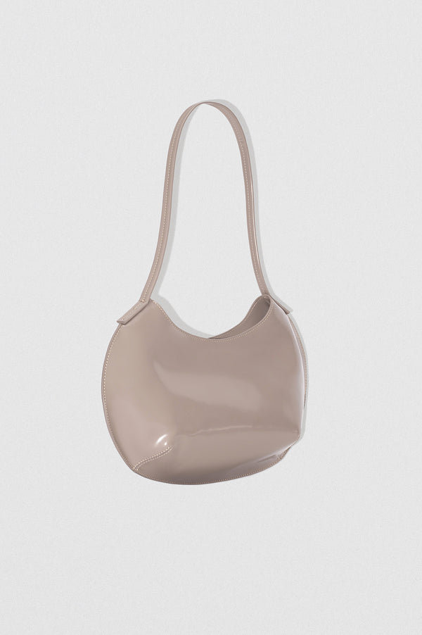By Far Horner Fawn Semi Patent Leather Shoulder Bag